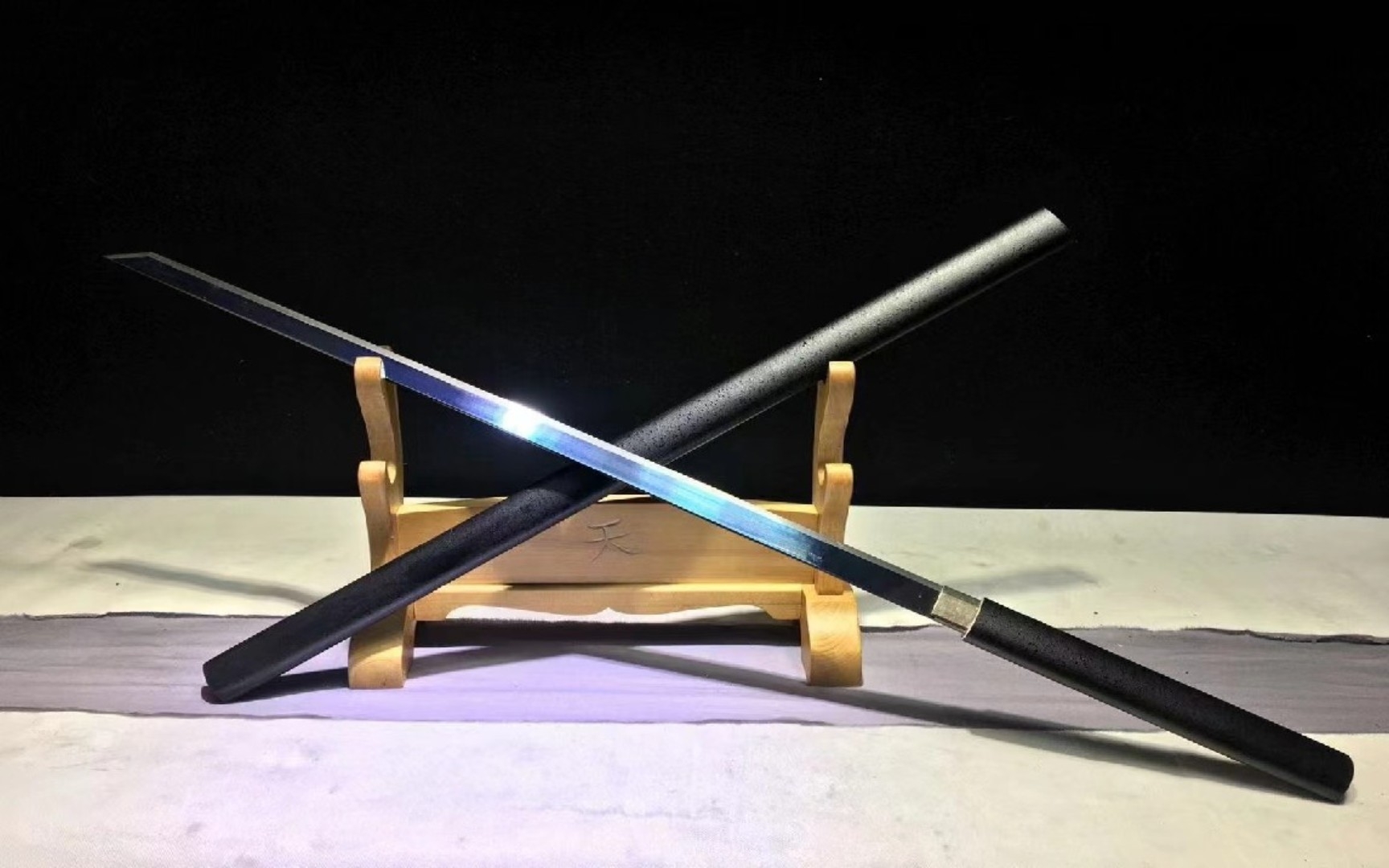 锰钢烤蓝居合刀 镇宅辟邪收藏 精美摆设 赠送佳礼 手工锻打锰钢高性能