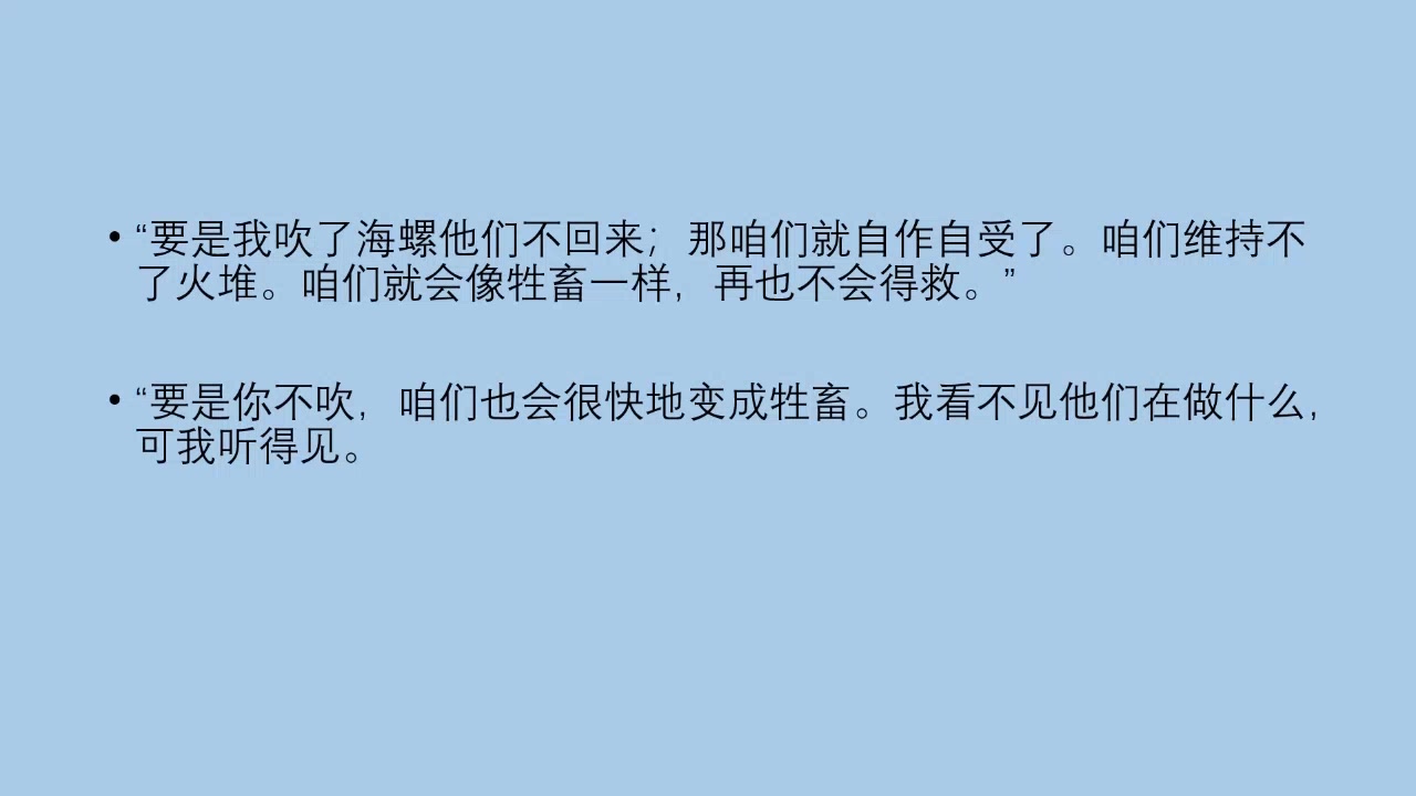 活动作品蝇王部分摘抄