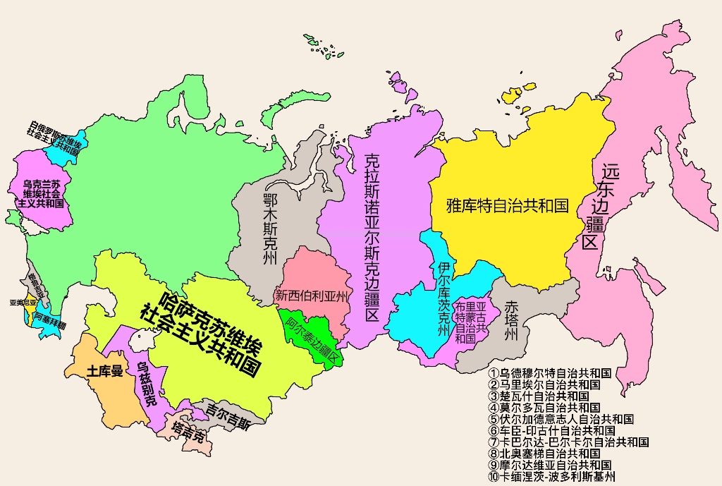 二战前苏联行政区划