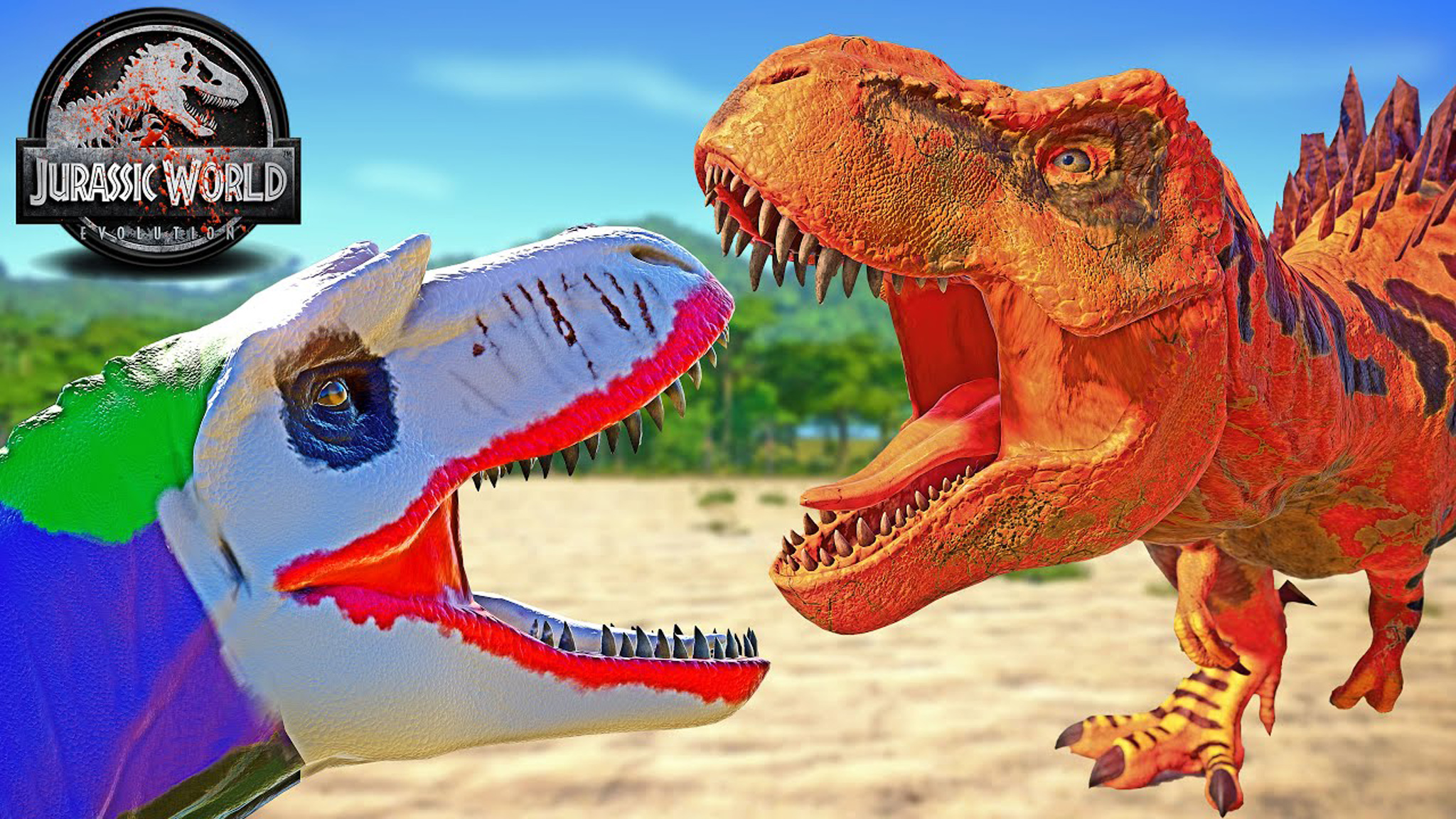 暴龙 vs "小丑"艾伯塔龙 ~ 侏罗纪世界进化