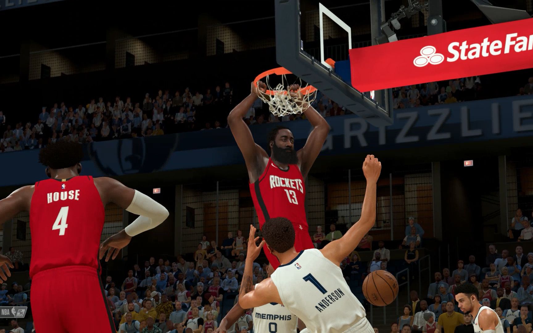 nba2k21生涯哈登狂砍2589霸气隔扣安德森麦迪32分生涯新高