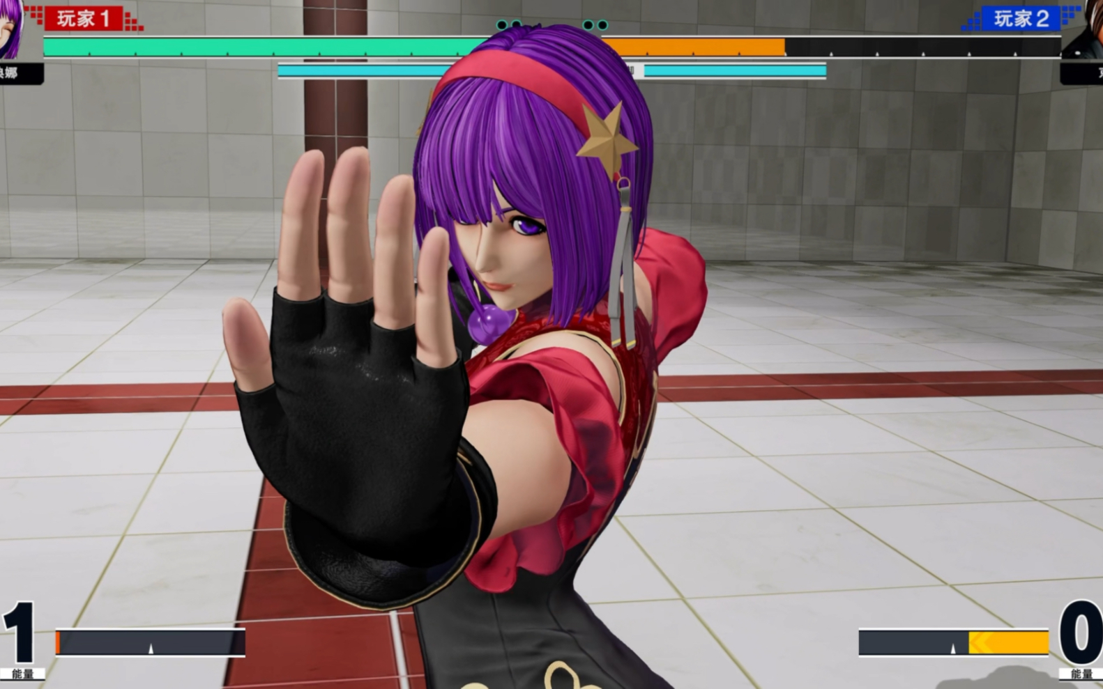 拳皇15对战雅典娜第一视角,亲身感受下被"老女人"奖励的滋味吧!