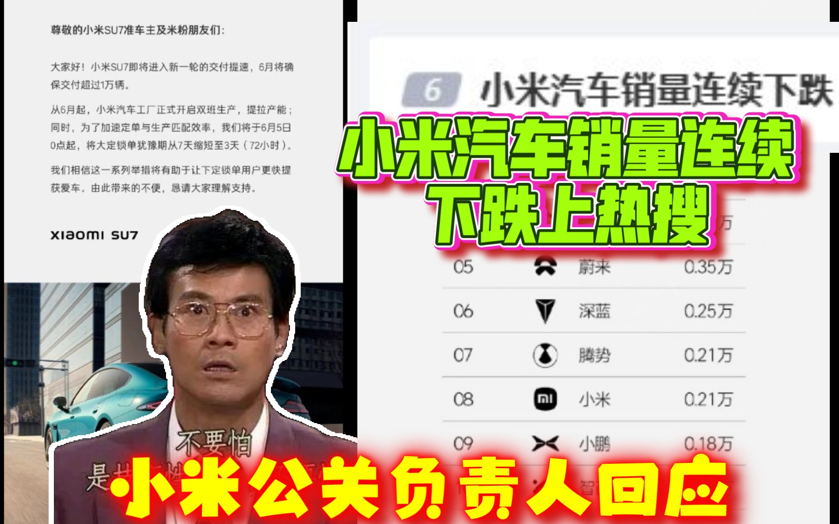 技术性调整?小米汽车销量连续下跌上热搜 小米公关负责人回应哔哩哔哩bilibili