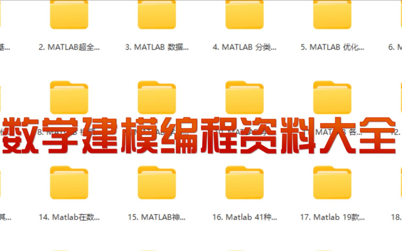数学建模编程资料大全!Matlab资料+Python资料+算法程序包+编程学习资料等!哔哩哔哩bilibili
