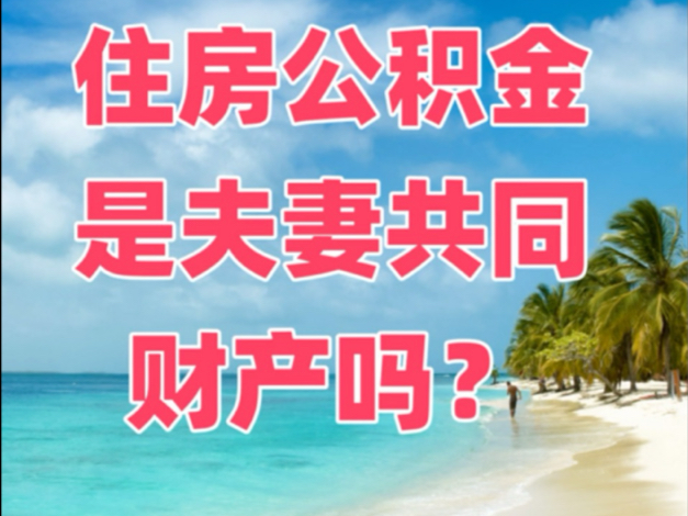 住房公积金是夫妻共同财产吗?哔哩哔哩bilibili