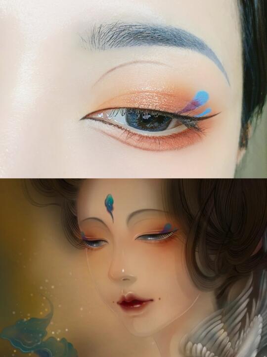 古风眼妆!创意感插画仿妆～云想衣裳花想容