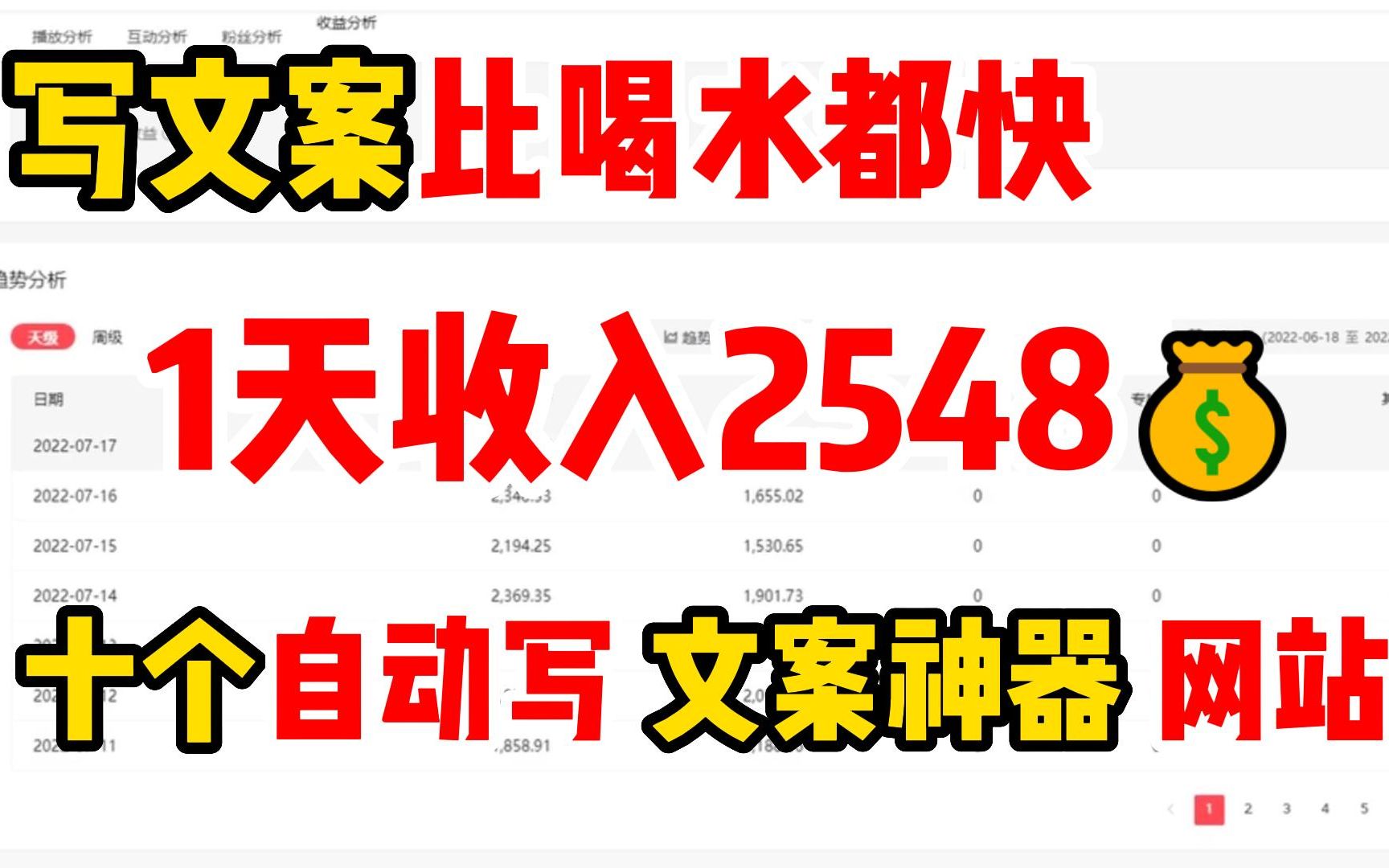 写文案比喝水都快?一天收入1341元,分享实用的10款自动写文案素材工具,自媒体必备!【建议收藏】哔哩哔哩bilibili