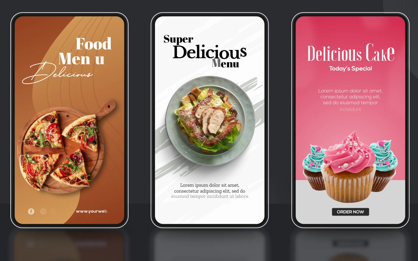 ae模板竖屏分辨率食物食品海报肯德基汉堡米其林餐厅甜品美食商场促销