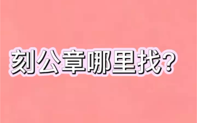 刻公章那里找?哔哩哔哩bilibili