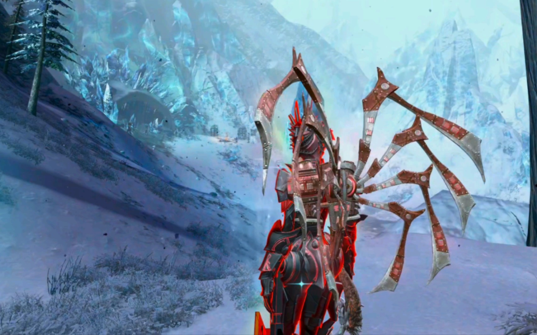 激战2人类女重甲机甲风幻化,很帅的一个背部幻化!