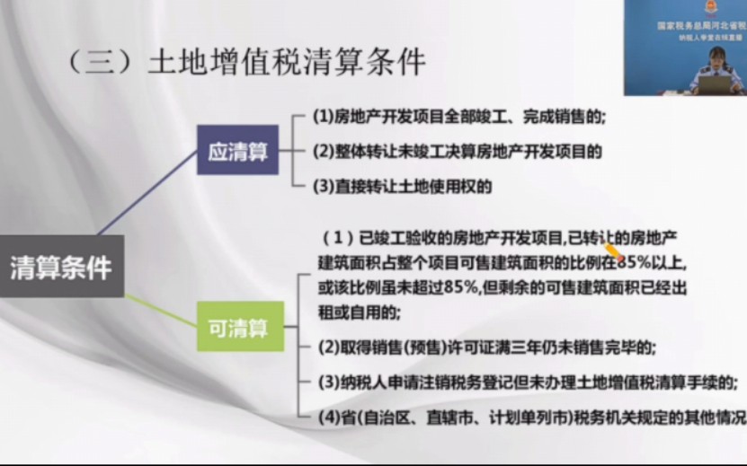 房地产开发企业土地增值税清算业务政策解读——房地产开发企业清算条件哔哩哔哩bilibili