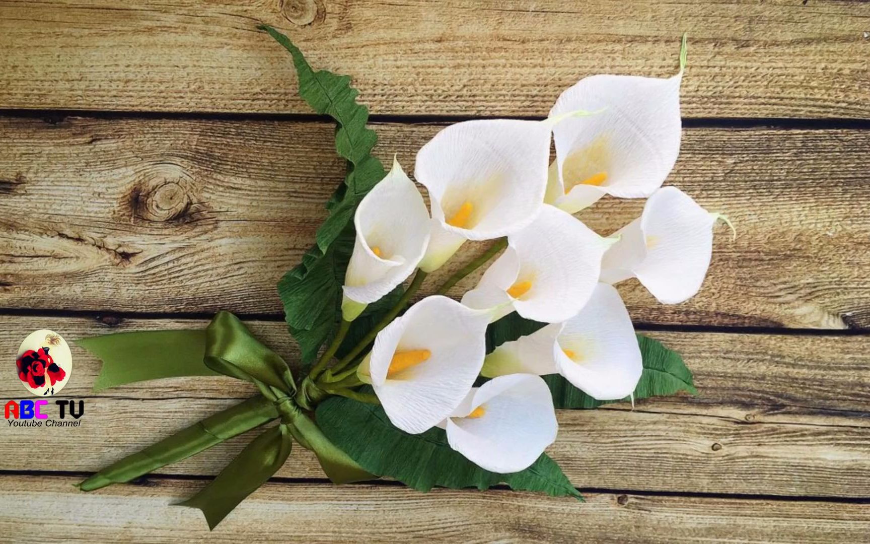 [图]花束 纸艺马蹄莲 美爆 How To Make Calla Lily Paper Bouquet Flower From Crepe Paper