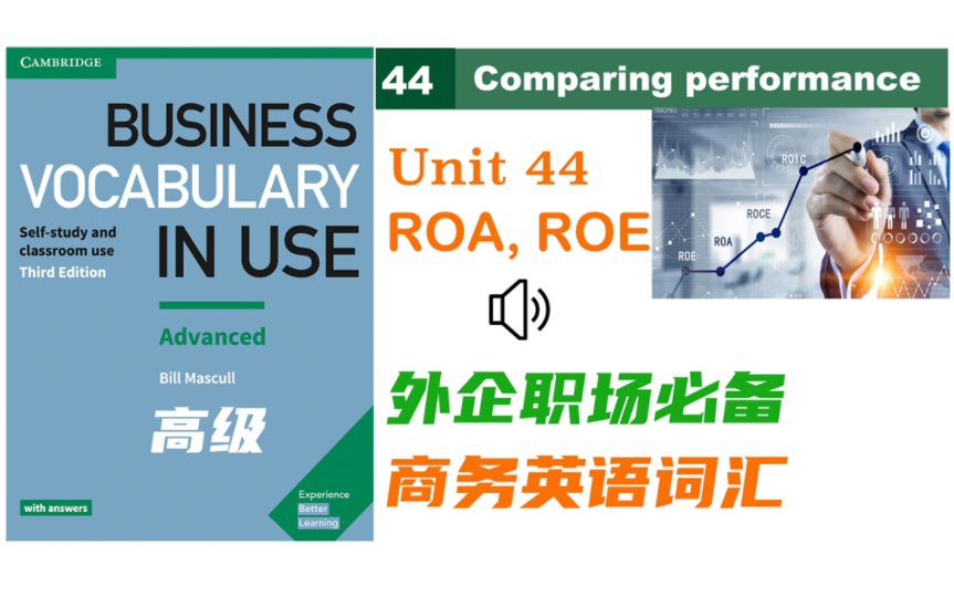 【商务英语】Unit44 企业盈利能力ROA & ROE|Business Vocabulary in Use 高级 |外企职场必备的商务词汇|自制音频哔哩哔哩bilibili