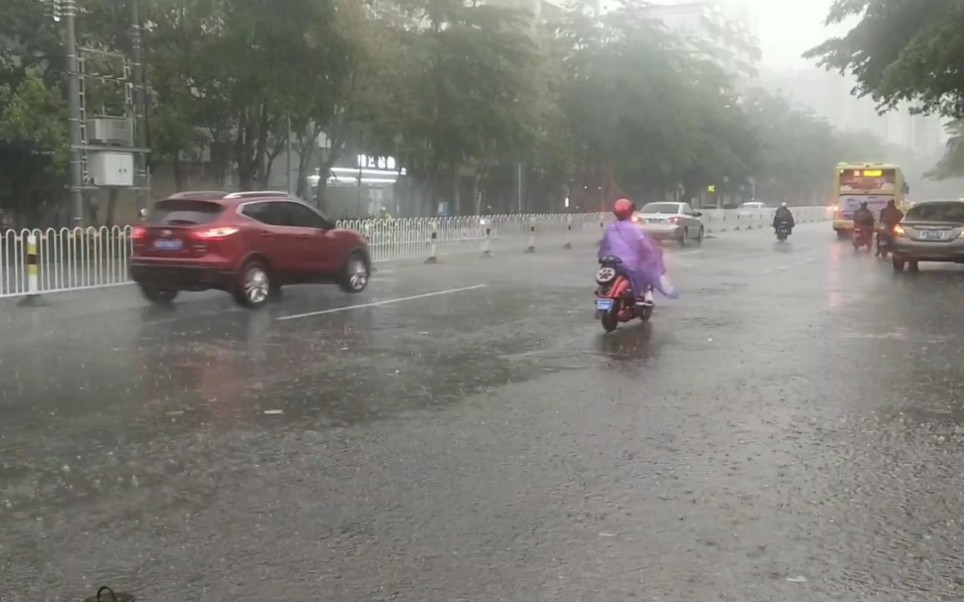 [图]海南省海囗市突然刮起大风大雨，海口市瞬间变成一座水城，看看吧