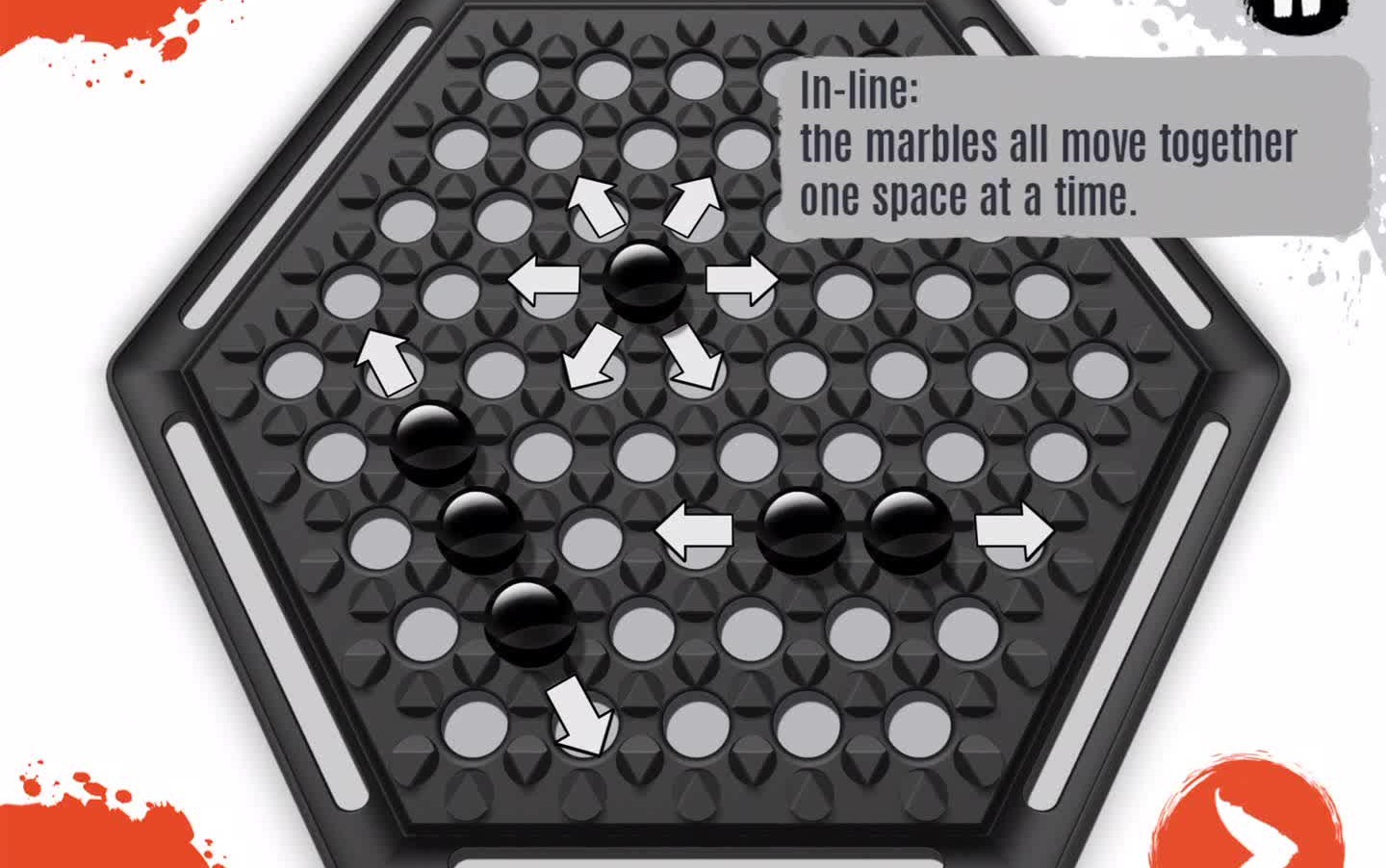 【桌游】大力士棋 规则教学 二人抽象游戏 黑白水墨风格 abalone