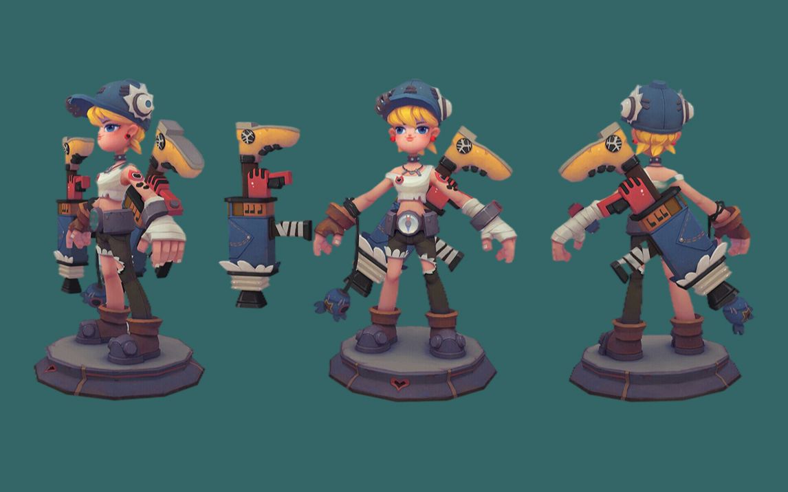 3dmax建模q版卡通角色小女孩模型制作3d角色建模教学