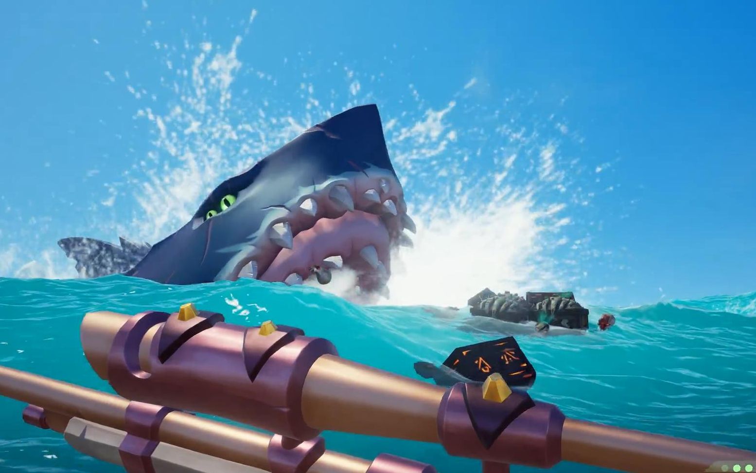 黑珍珠号被鲨鱼袭击,外国小学生想趁火打劫#盗贼之海