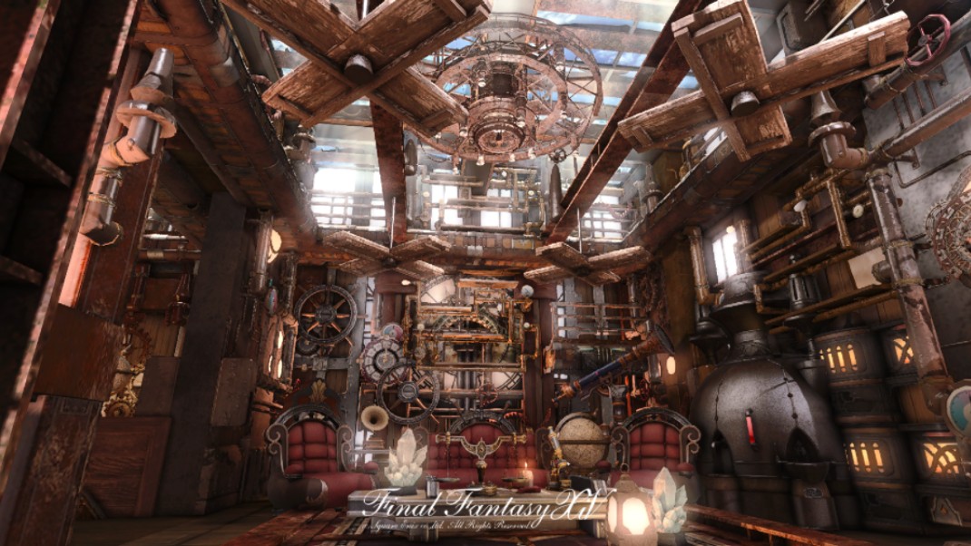 【ff14装修】蒸汽朋克|废弃的机械棚与孤独的管理员m房