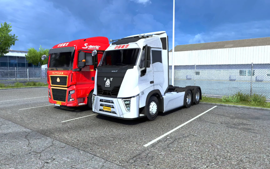 欧洲卡车模拟2国产mod模组黄河x7中通挂车