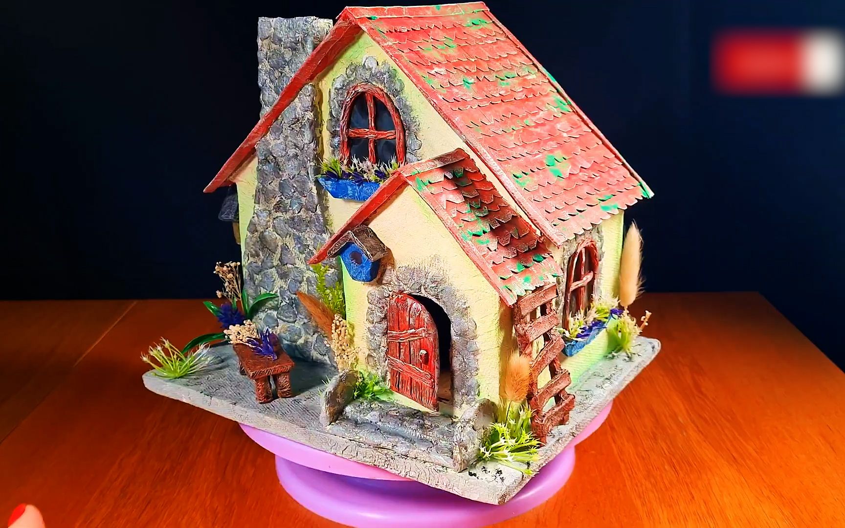 用快递盒子制作精美小屋,手工制作,创意手工