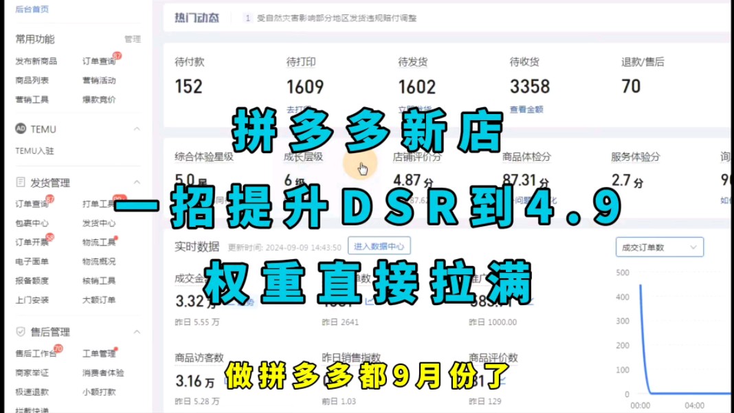 拼多多新店一招提升DSR到4.9权重直接拉满!哔哩哔哩bilibili