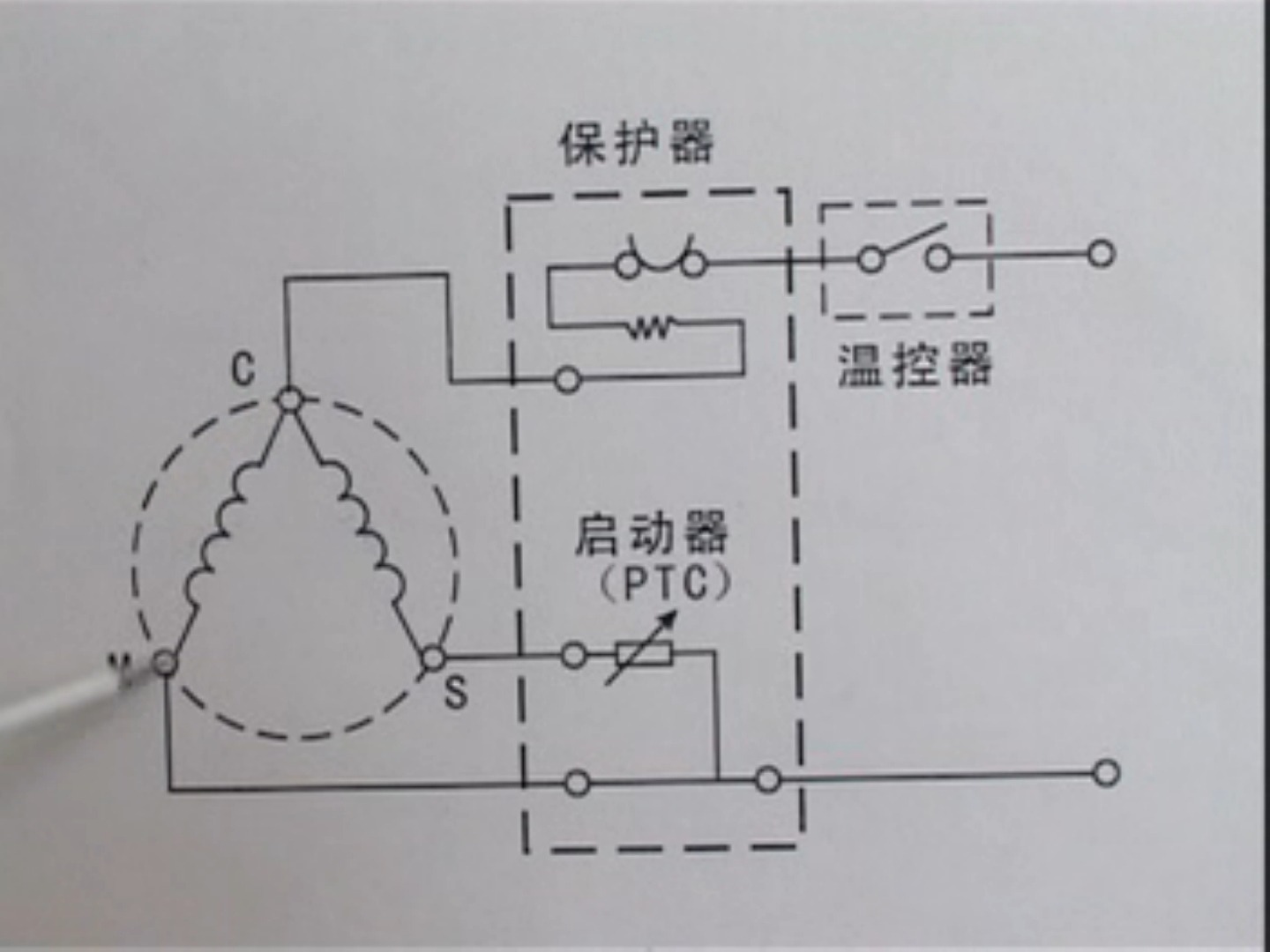 冰箱保护器接线图解图片