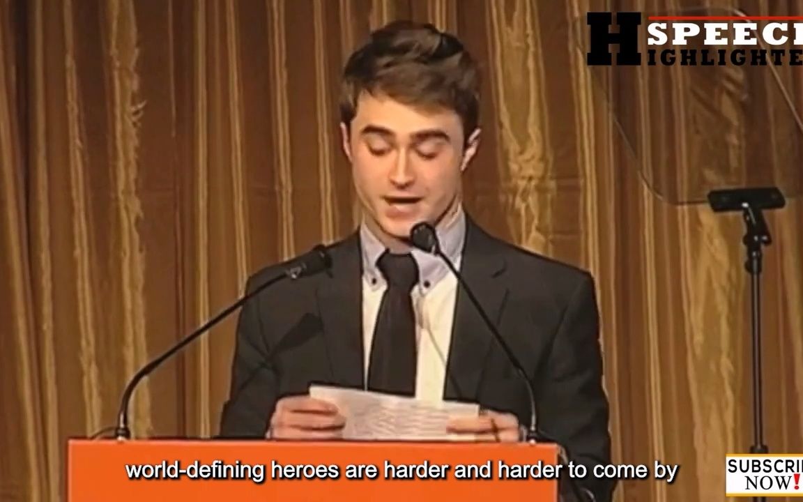 【演讲】2020. Daniel Radcliffe 丹尼尔ⷩ›𗥾𗥅‹里夫 演讲纯净英文带字幕哔哩哔哩bilibili