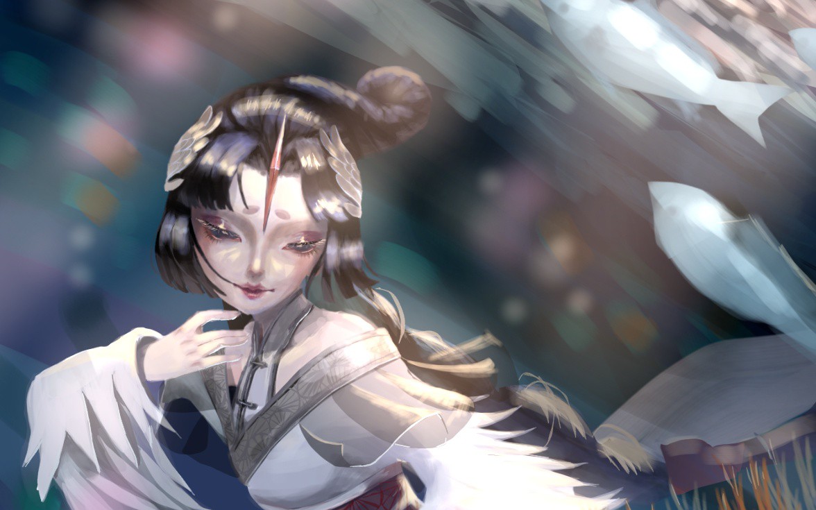 [指绘]泡水仙鹤红蝶