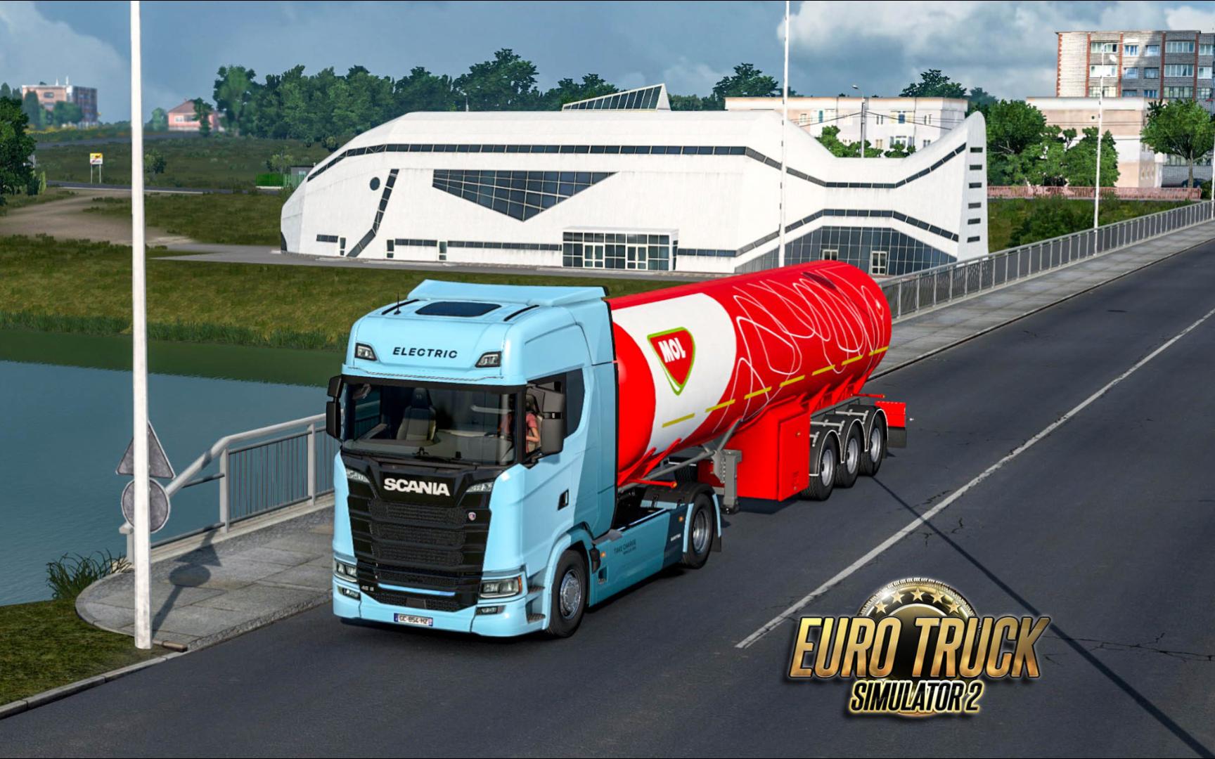 《欧洲卡车模拟2》用电车运液化石油气到罗马尼亚人民宫地下的货场