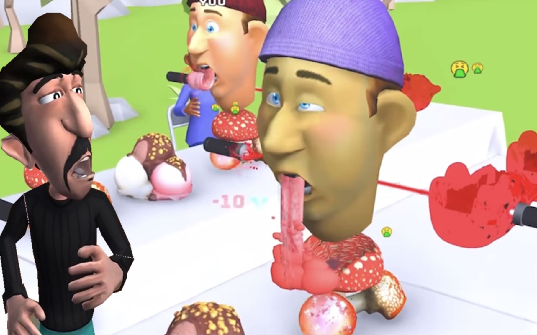 疯狂吃货:塔米不小心舔到了毒蘑菇,整个脸都绿了!