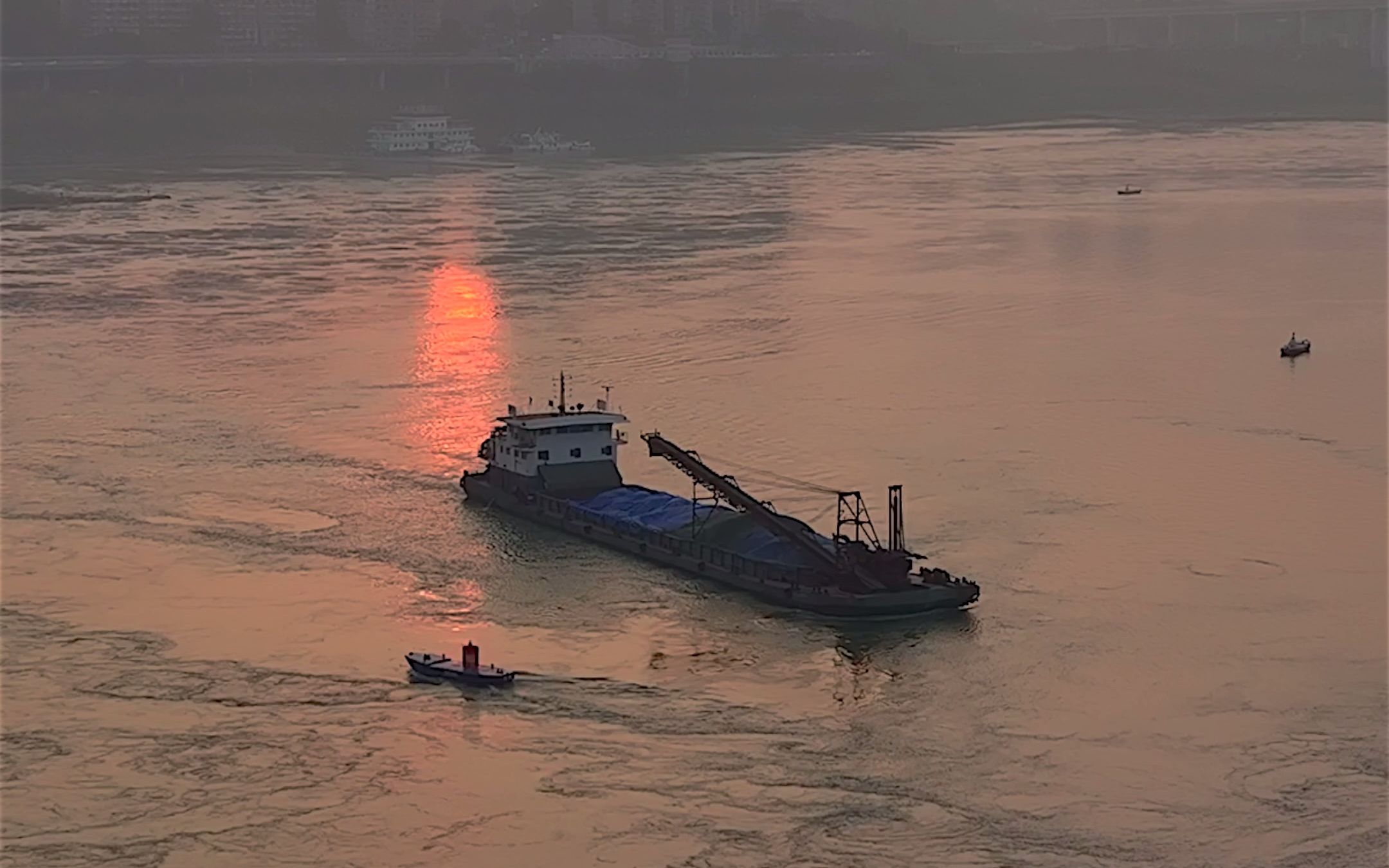 李家沱码头夕阳