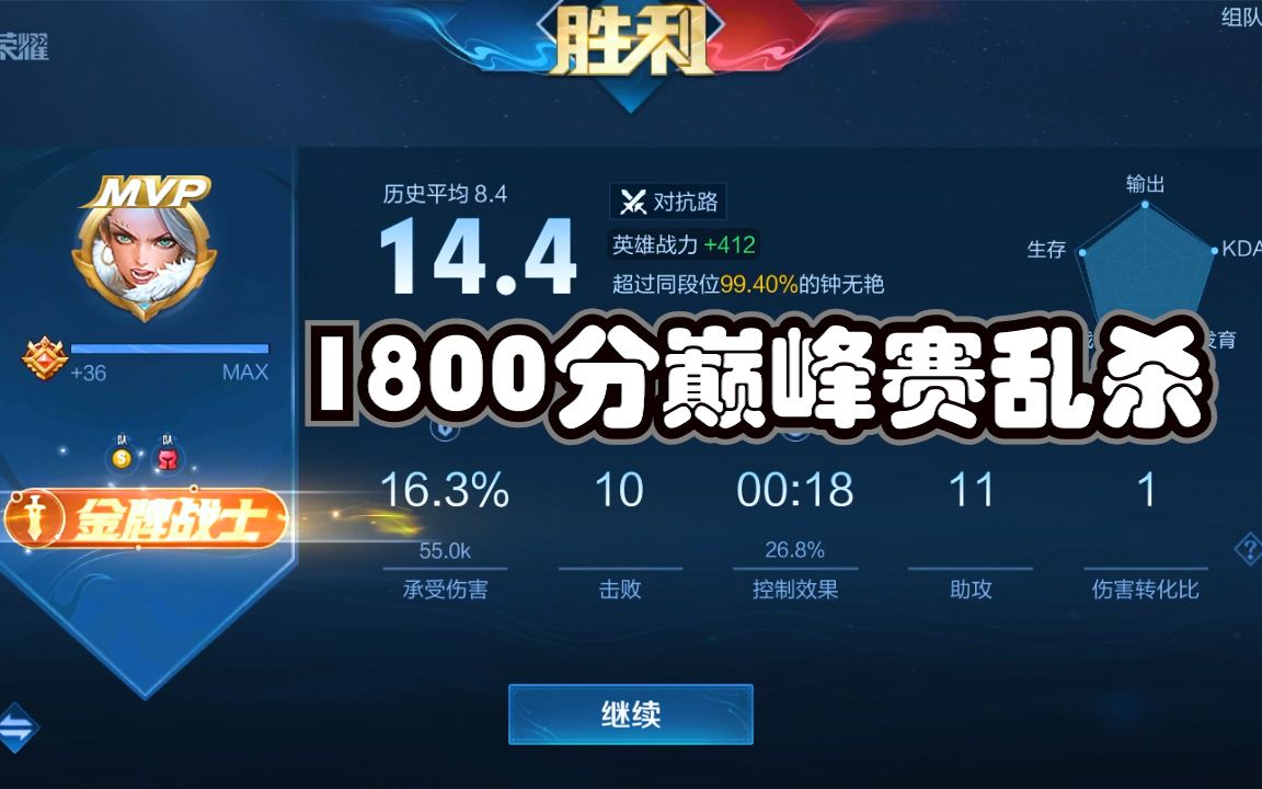【钟无艳】1800分巅峰赛,论混分无出其右