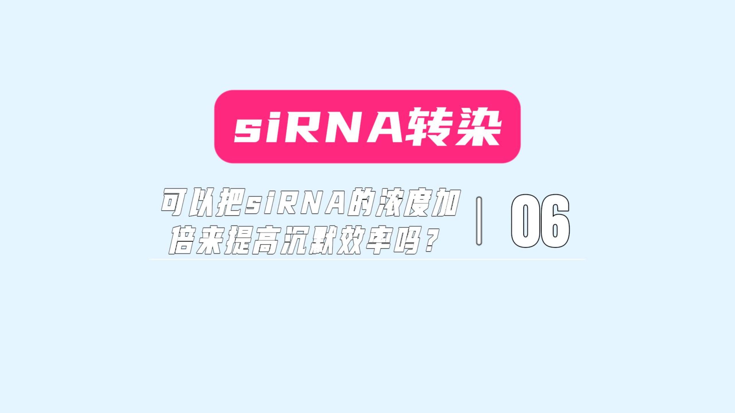 siRNA转染6可以把siRNA的浓度加倍来提高沉默效率吗?哔哩哔哩bilibili