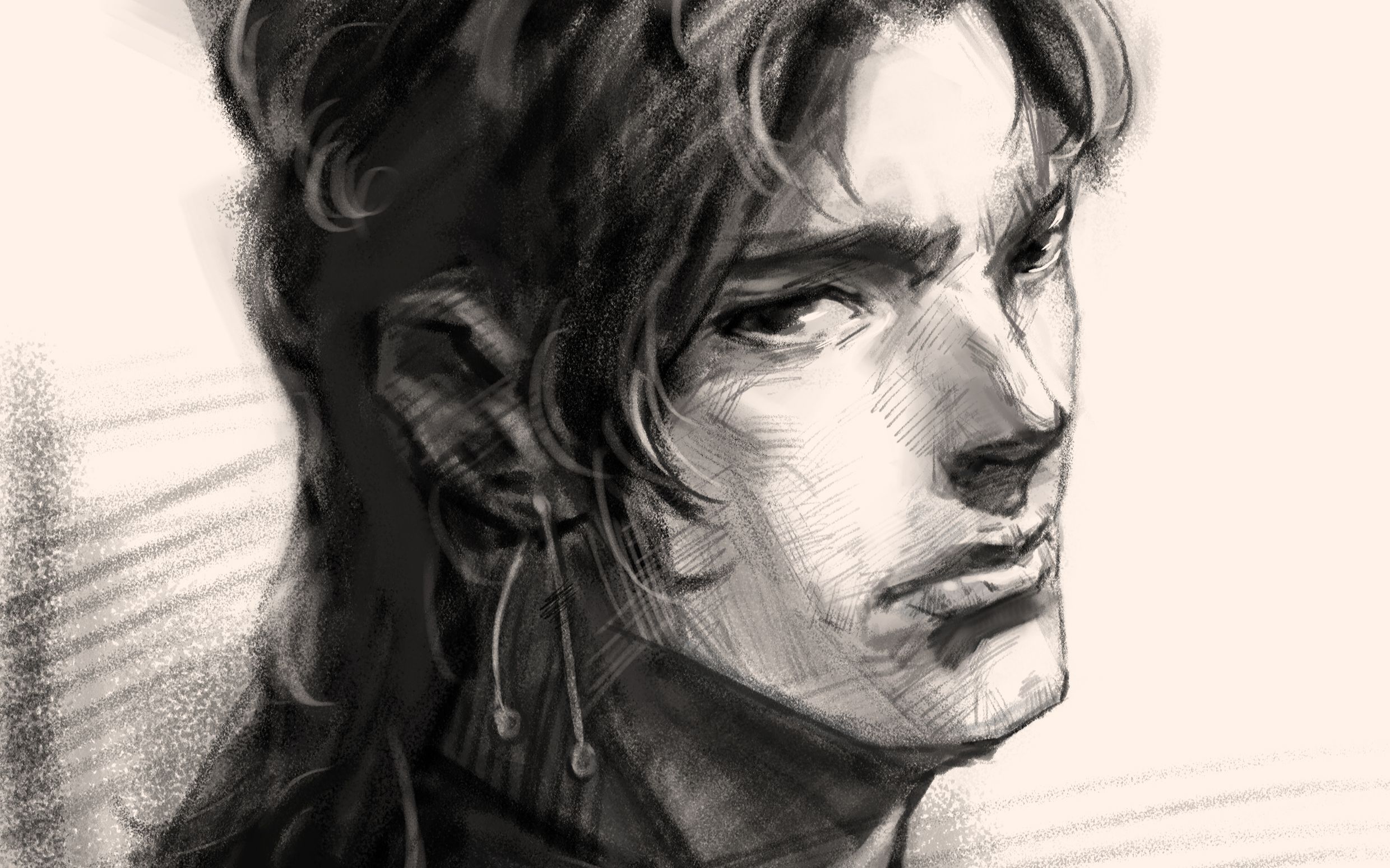 【板绘】用素描的方式打开花京院