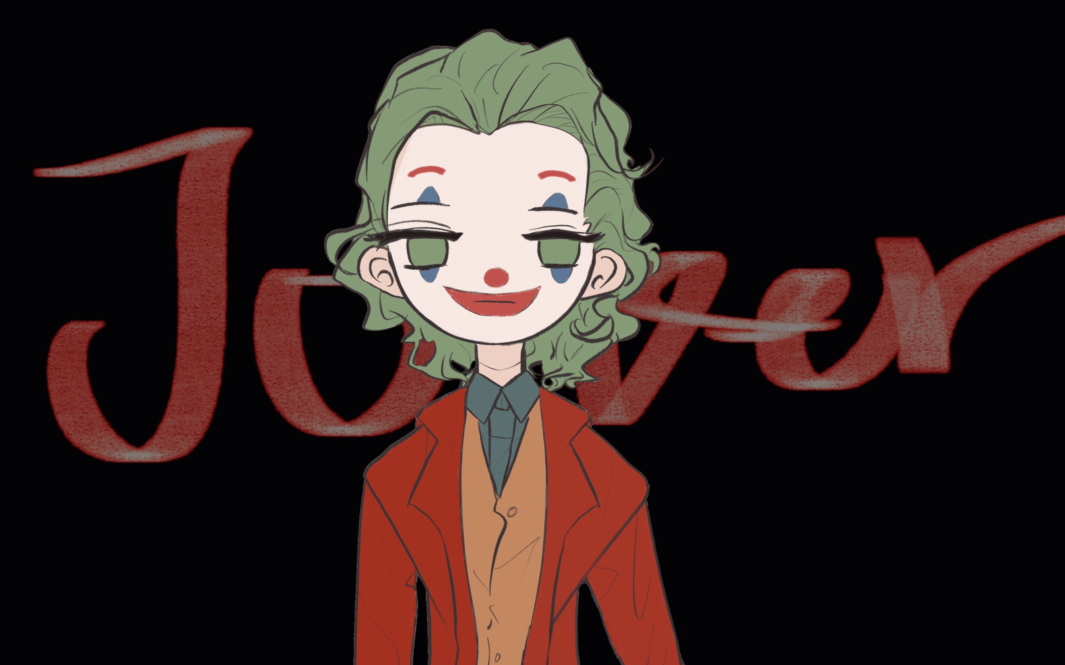 【小丑/凤凰丑q版绘画/procreate】"他眼底藏着星空和疯狂的色彩"