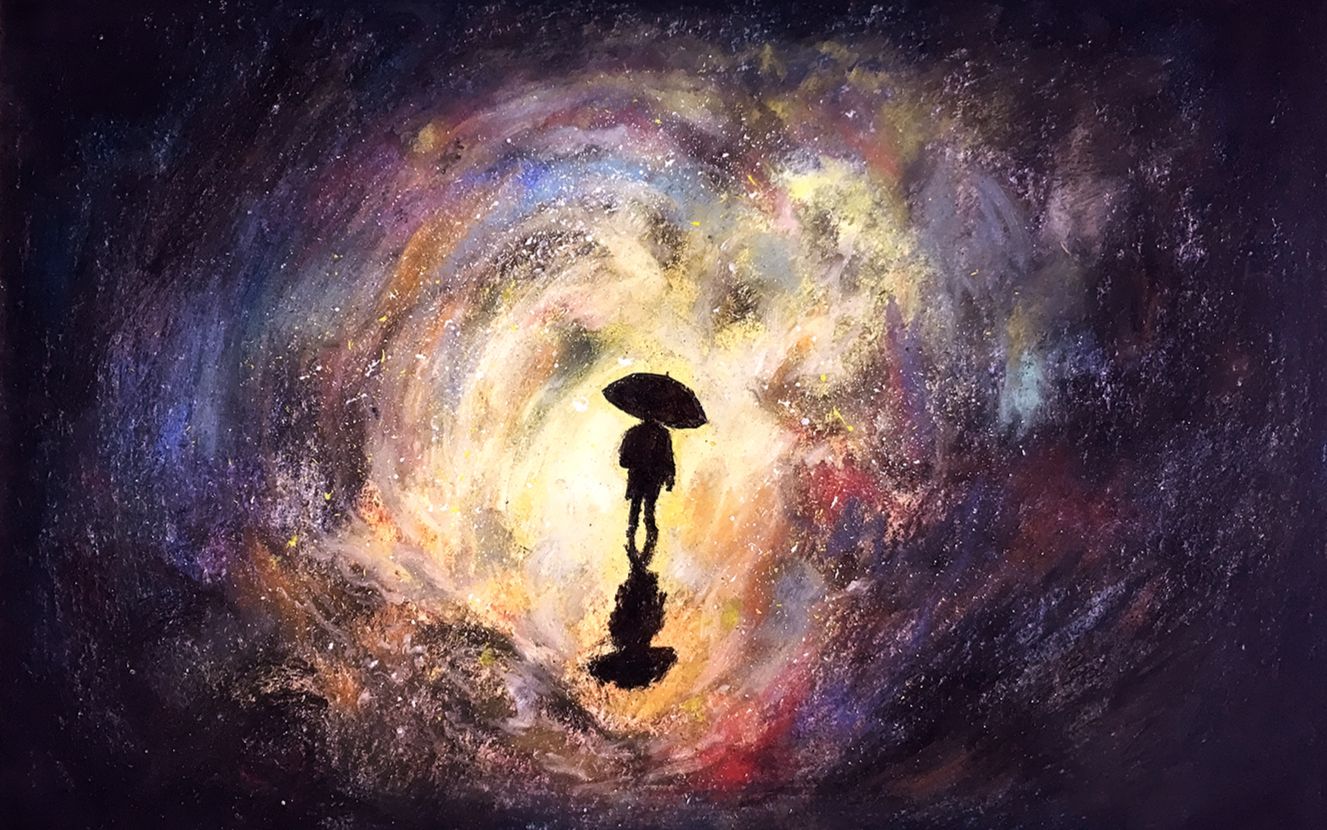 oy手绘粉笔画追梦者