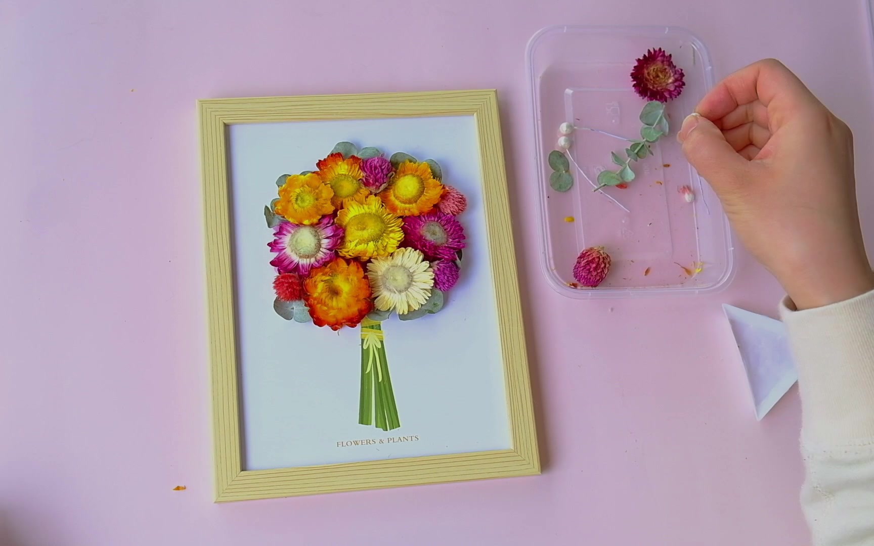 干花相框画—教师节礼物毕业手作礼物 新年圣诞自制礼物