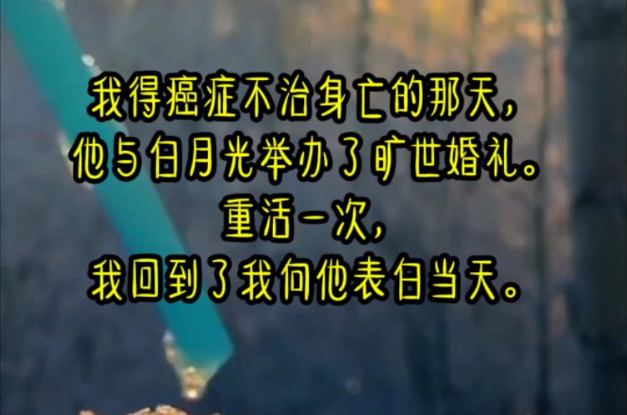 我得癌症不治身亡的那天,他与白月光举办了旷世婚礼.重活一次,我回到了我向他表白当天.哔哩哔哩bilibili