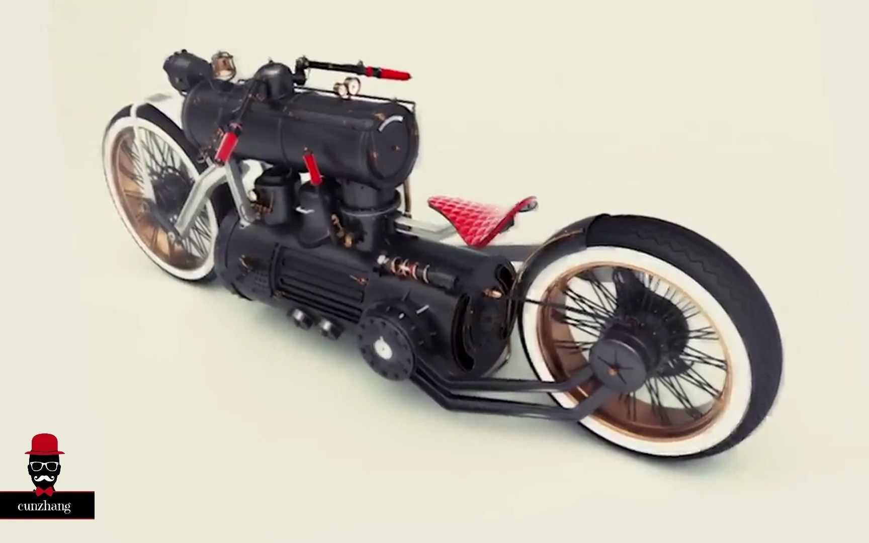 时速刚好超过行人的蒸汽摩托车-黑珍珠蒸汽摩托车