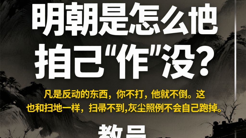 明朝是怎么把自己"作"没的？用教员的思想，看懂一场资本的内战