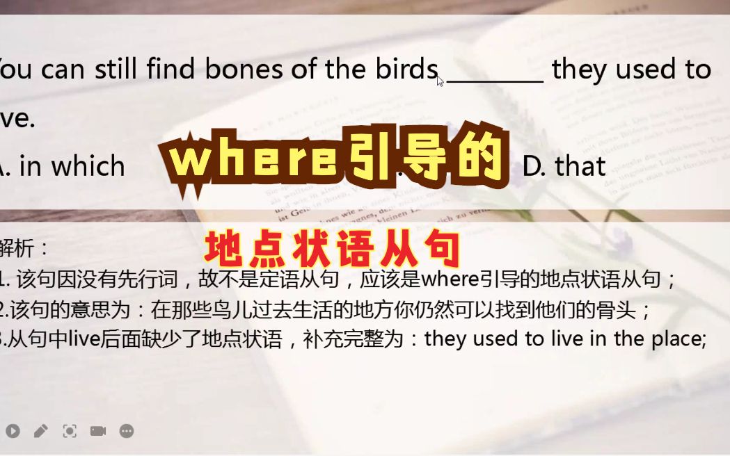 活动作品第171讲真题演练where引导的地点状语从句