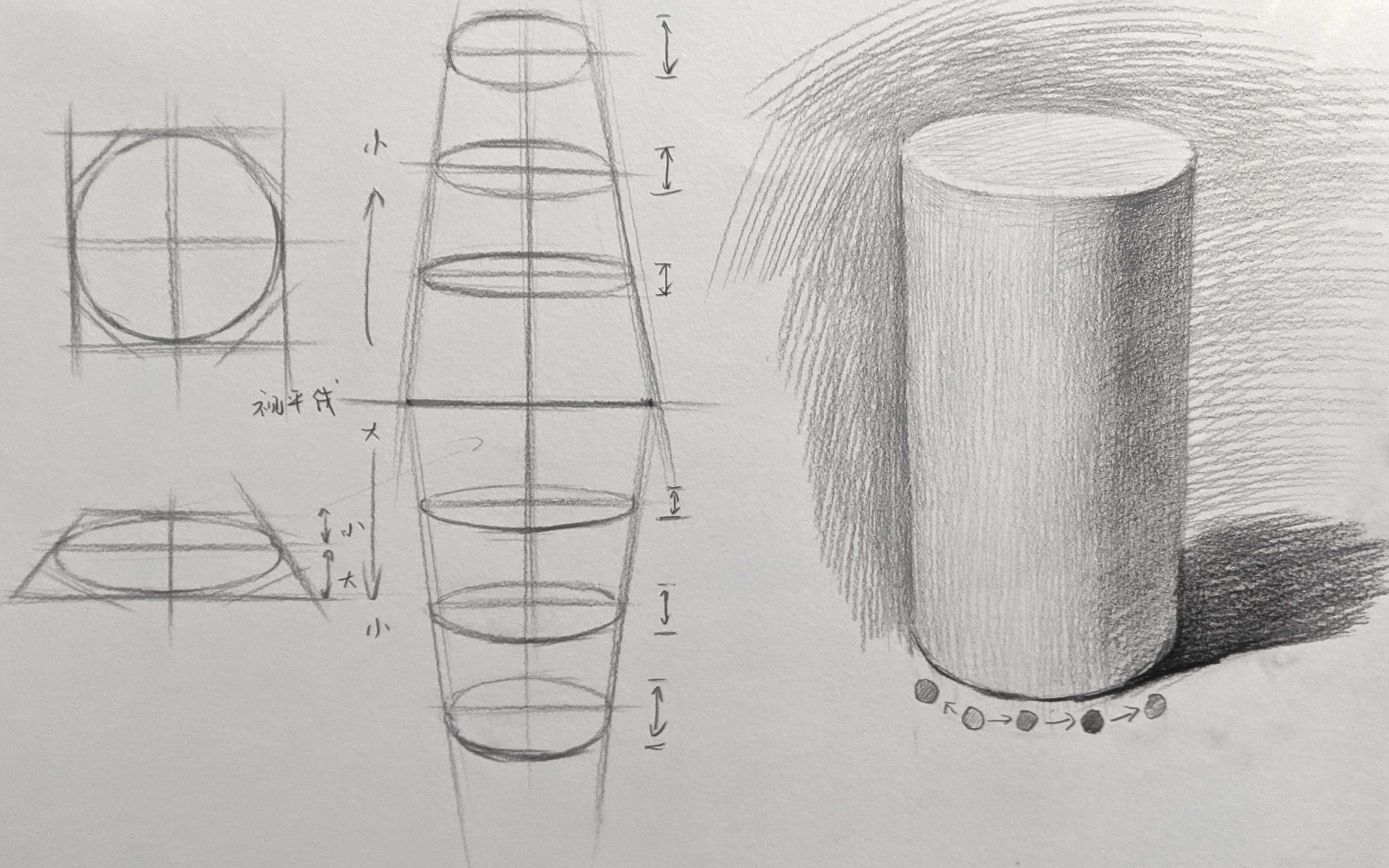 素描“圆柱体”示范哔哩哔哩bilibili
