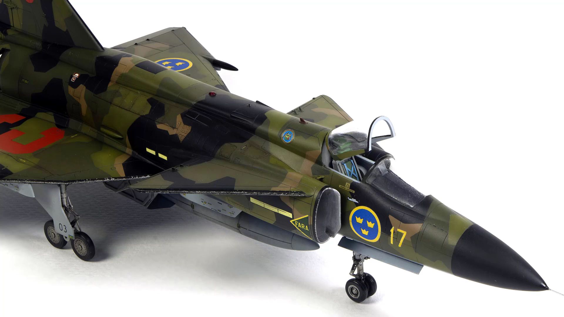 special hobby 1/72 瑞典萨博 ja37 战斗机模型制作