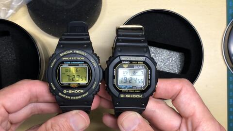 卡西欧G-SHOCK三十五周年纪念款小方块DW-5035D和小圆块DW-5735D_哔哩哔