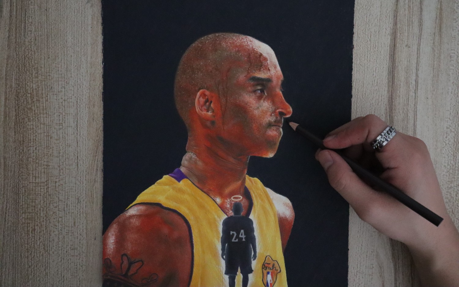 【彩铅手绘】科比·布莱恩特,愿天堂与篮球相伴