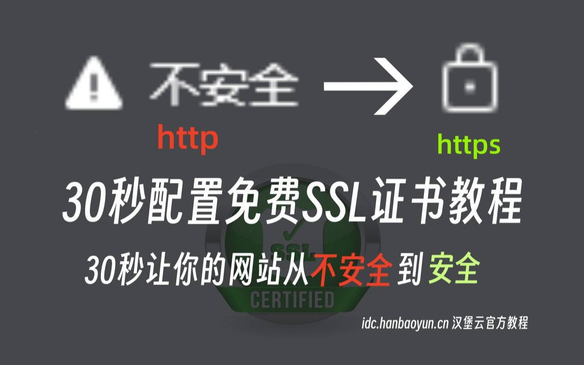 建站小白来花30秒配置全站SSL证书吧~哔哩哔哩bilibili