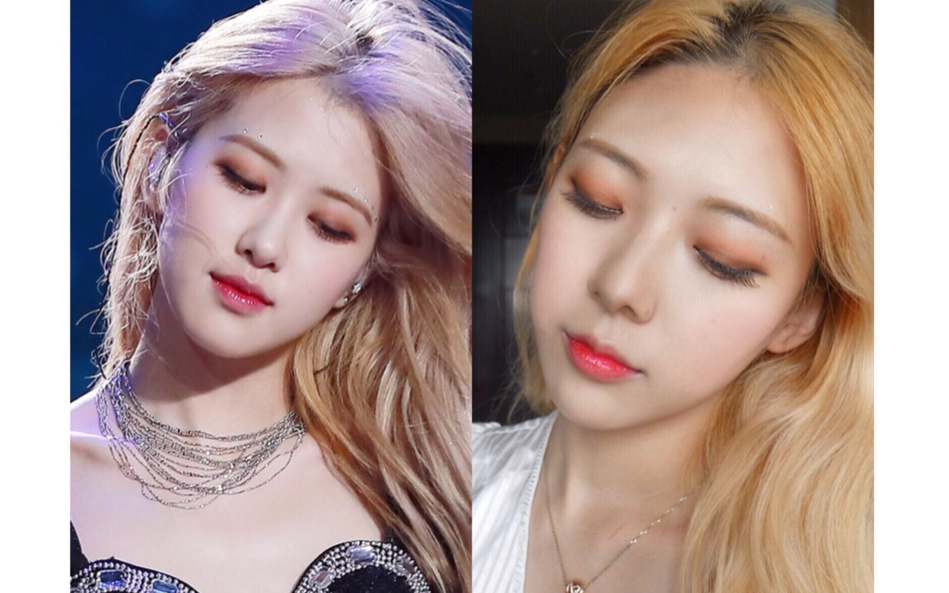 兔牙blackpinkrose回归仿妆