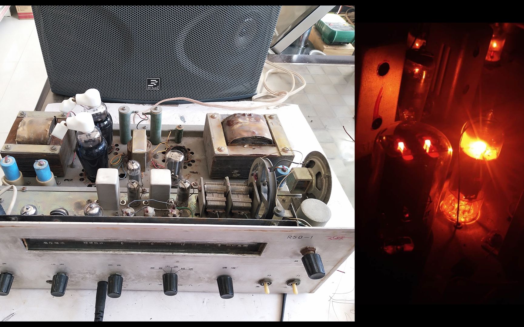 吴大哥测试用古董电子管扩音机带音箱 放歌音质和音量都不错哔哩哔哩bilibili