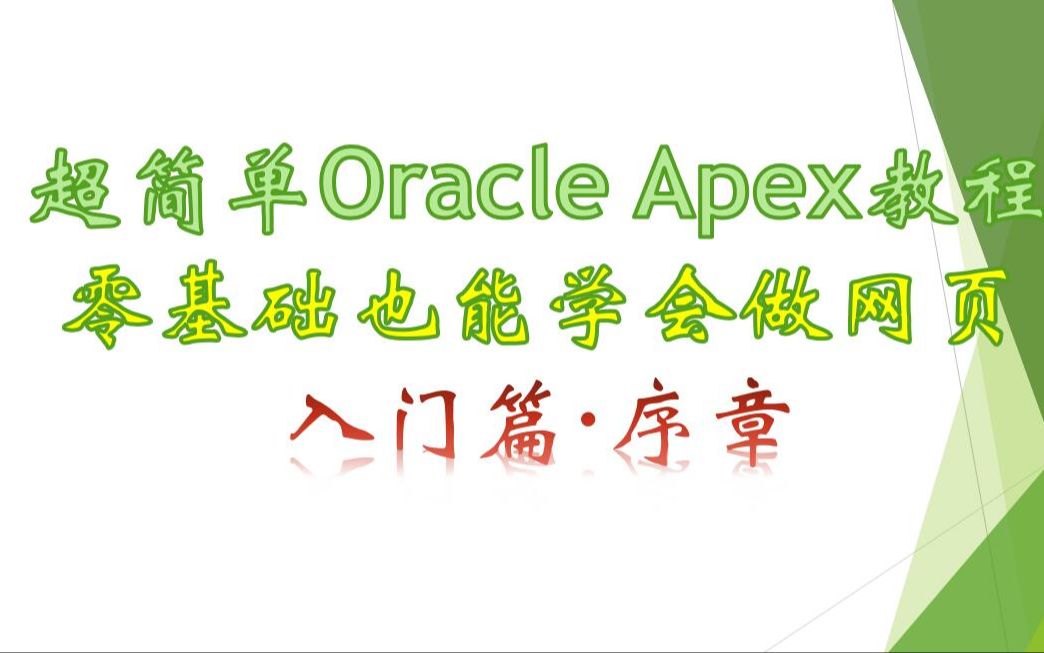 【瑶光】Oracle Apex零基础入门级教程~哔哩哔哩bilibili教学