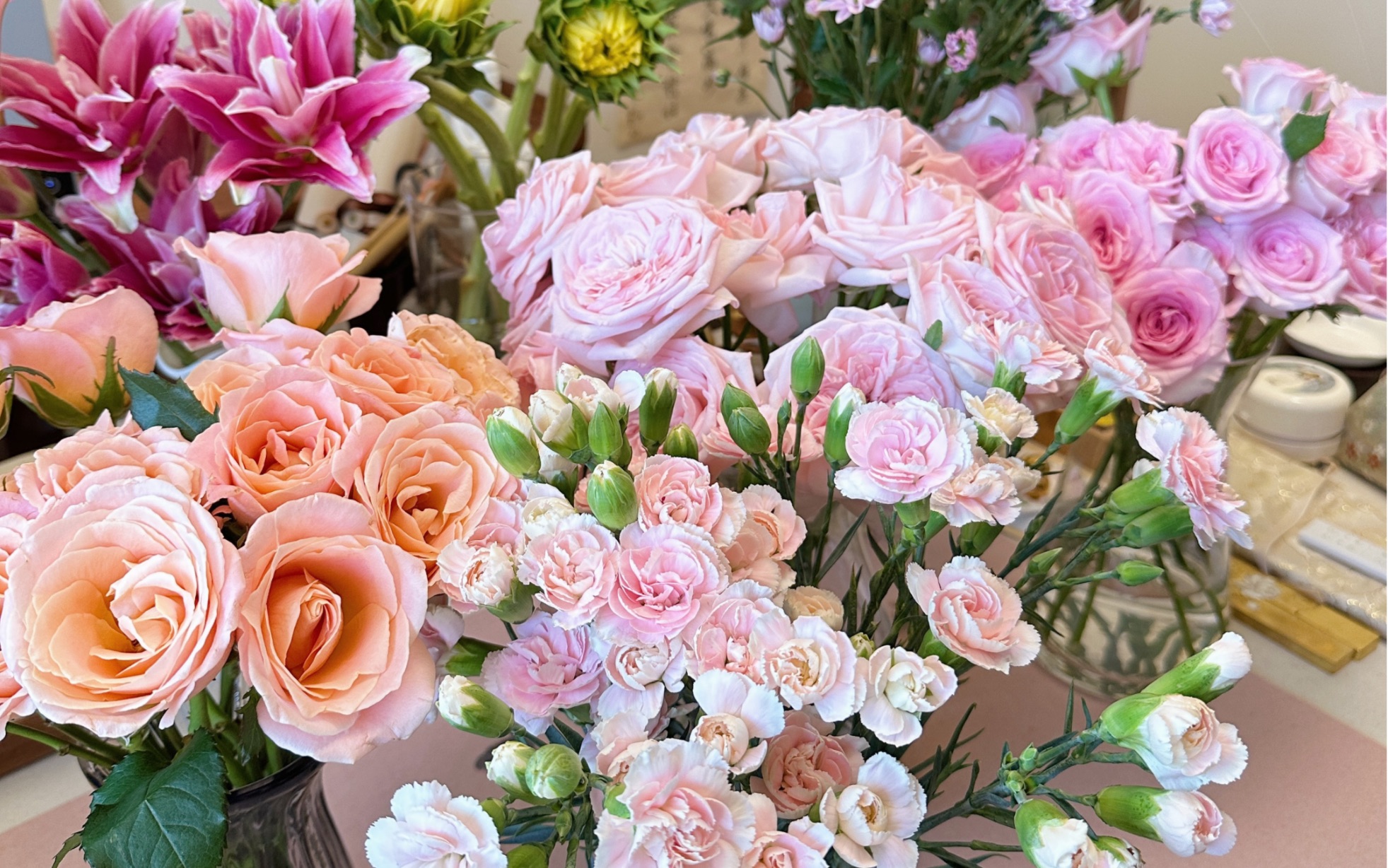 网购鲜花安全下车,给自己的粉色系花海